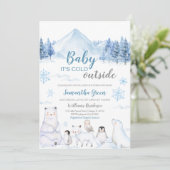 Baby Het is koud buiten Baby shower Kaart (Staand voorkant)