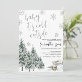 Baby Het is koud buiten Baby shower Kaart (Staand voorkant)