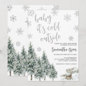 Baby Het is koud buiten Baby shower Kaart (Voorkant / Achterkant)