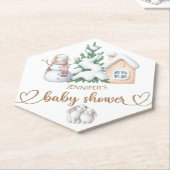 Baby het is koud buiten baby shower kartonnen onderzetters (Schuin)