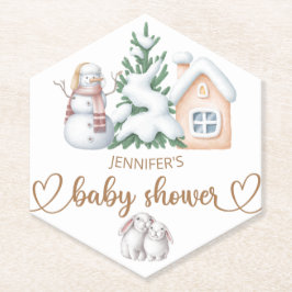 Baby het is koud buiten baby shower kartonnen onderzetters