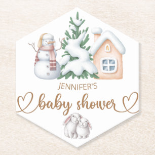 Baby het is koud buiten baby shower kartonnen onderzetters