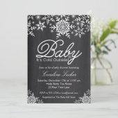 Baby Het is Koud Buiten Baby shower op Chalkboard Kaart (Staand voorkant)