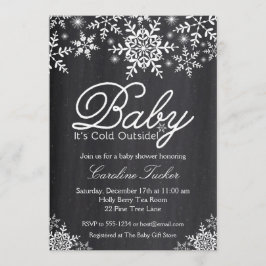 Baby Het is Koud Buiten Baby shower op Chalkboard Kaart