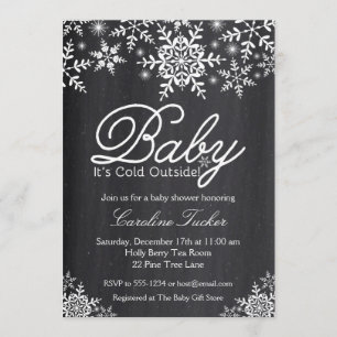 Baby Het is Koud Buiten Baby shower op Chalkboard Kaart