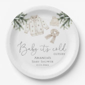 Baby Het is koud buiten Baby shower Papieren Bordje (Voorkant)