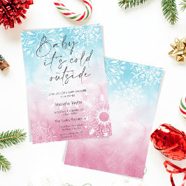 Baby het is koud buiten baby shower sneeuwvlok om kaart
