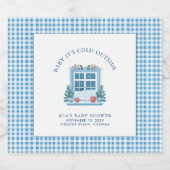 Baby Het is koud buiten Baby shower Sparkling Wijnetiket (Enkel label)