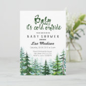 Baby het is koud buiten Baby shower Uitnodiging (Staand voorkant)