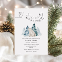 Baby het is koud buiten baby shower uitnodiging