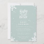 Baby het is koud buiten baby shower uitnodiging (Voorkant)