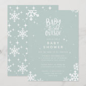Baby het is koud buiten baby shower uitnodiging (Voorkant / Achterkant)