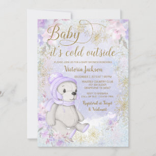 Baby het is koud buiten baby shower uitnodiging