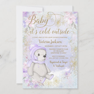 Baby het is koud buiten baby shower uitnodiging