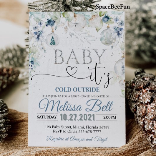 Baby het is koud buiten Baby shower uitnodiging Wi