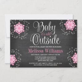 Baby Het is koud buiten Baby shower van roze sneeu Kaart