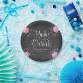 Baby Het is koud buiten Baby shower van roze sneeu Papieren Bordje (Feest)