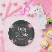 Baby Het is koud buiten Baby shower van roze sneeu Papieren Bordje (Feest)