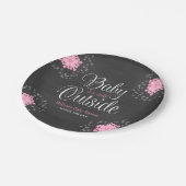 Baby Het is koud buiten Baby shower van roze sneeu Papieren Bordje (Gekanteld)