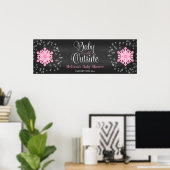 Baby Het is koud buiten Baby shower van roze sneeu Poster (Thuiskantoor)