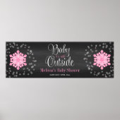 Baby Het is koud buiten Baby shower van roze sneeu Poster (Voorkant)