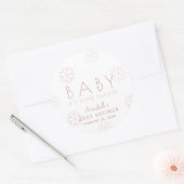 Baby Het is koud buiten Baby shower van roze sneeu Ronde Sticker (Envelop)