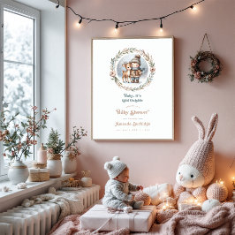 "Baby, het is koud buiten!" Baby shower Welkom Poster