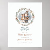 "Baby, het is koud buiten!" Baby shower Welkom Poster (Voorkant)