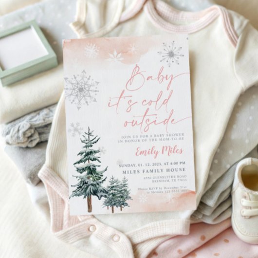 Baby het is koud buiten, Baby shower winter Kaart