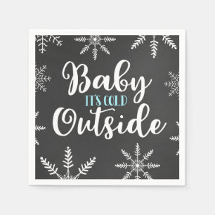 Baby Het is koud buiten Baby shower winter sneeuw Servet