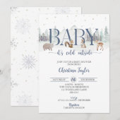 Baby Het is koud buiten Baby shower, winterdouche Kaart (Voorkant / Achterkant)