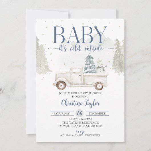 Baby Het is koud buiten Baby shower, winterdouche Kaart (Voorkant)