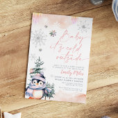 Baby Het is koud buiten, Baby shower winterpinguïn Kaart
