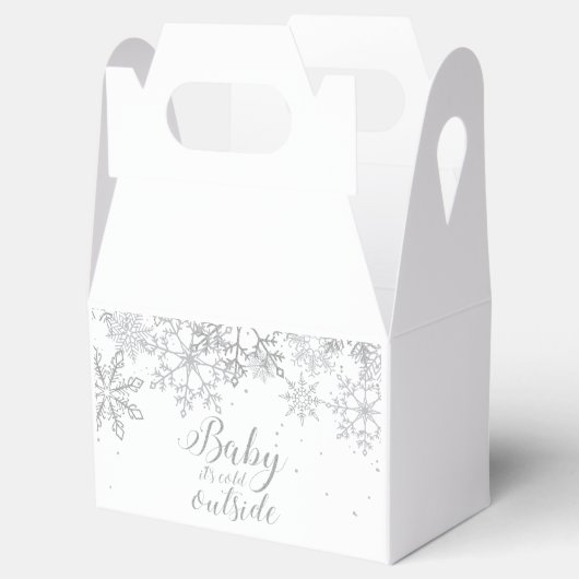 Baby het is koud Buiten Baby shower Zilver Bedankdoosjes (Geopend)