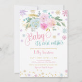 Baby Het is koud buiten babymeisje Kaart (Voorkant)