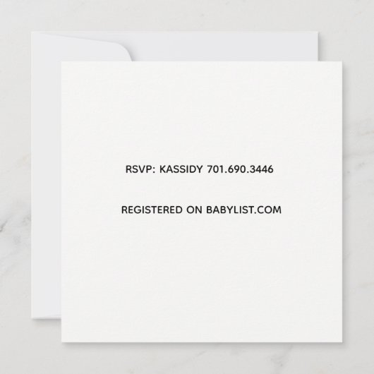 Baby Het is koud buiten babyshower uitnodigingen (Achterkant)