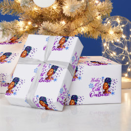 Baby Het is koud buiten Beauty Afro Woman Kerstmis Cadeaupapier