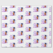 Baby Het is koud buiten Beauty Afro Woman Kerstmis Cadeaupapier (Vlak)