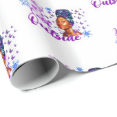Baby Het is koud buiten Beauty Afro Woman Kerstmis Cadeaupapier (Rol Hoek)
