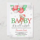 Baby Het is koud buiten Beren ballon Baby shower Kaart (Voorkant)