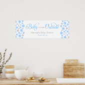 Baby Het is Koud Buiten Blauw Baby shower Banner Poster (Keuken)