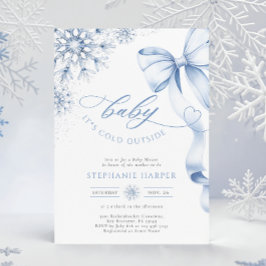 Baby Het is koud buiten blauw Baby shower Kaart