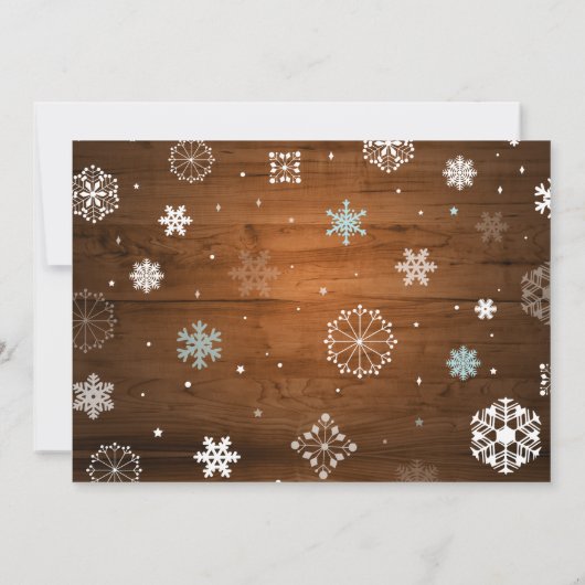 Baby Het is koud buiten Blauw Baby shower Uitnodig Kaart (Achterkant)