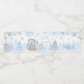 Baby Het is koud buiten blauw Beer Waterfles Etiket (Enkel label)