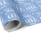 Baby Het is koud buiten blauw Cadeaupapier (Rol Hoek)