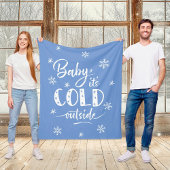Baby Het is koud buiten blauw Fleece Deken