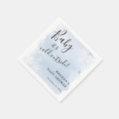 Baby Het is koud buiten blauw gepersonaliseerd Servet (Hoek)