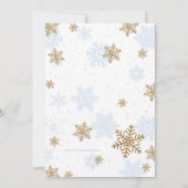 Baby Het is Koud Buiten, Blauw Gold Baby shower Kaart (Achterkant)