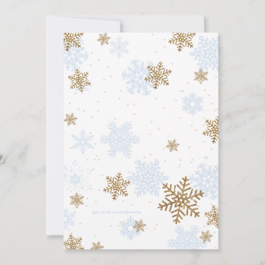 Baby Het is Koud Buiten, Blauw Gold Baby shower Kaart (Achterkant)