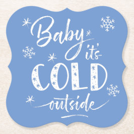 Baby Het is koud buiten blauw Kartonnen Onderzetters